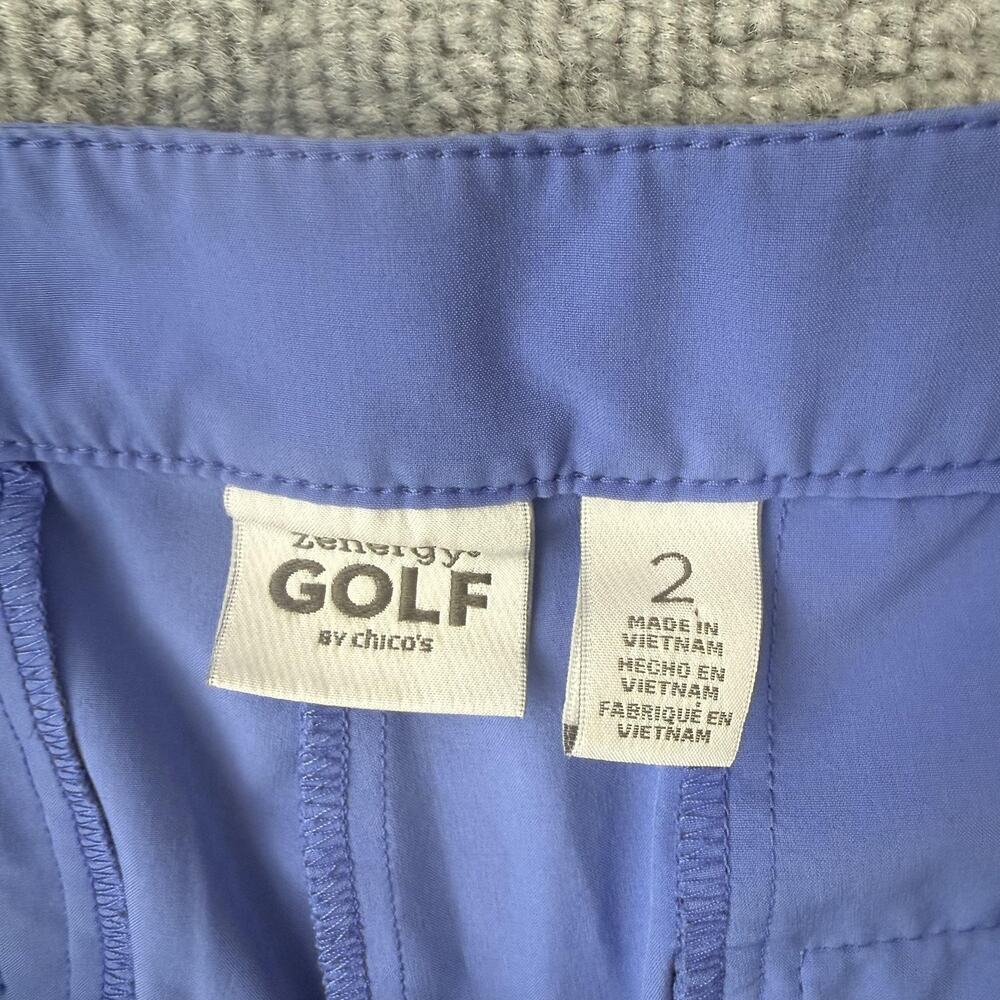 Chicos Zenergy Golf Short Women 2 (US 12) Blue Bermuda Stretch Pocket Activewear - Picture 3 of 8